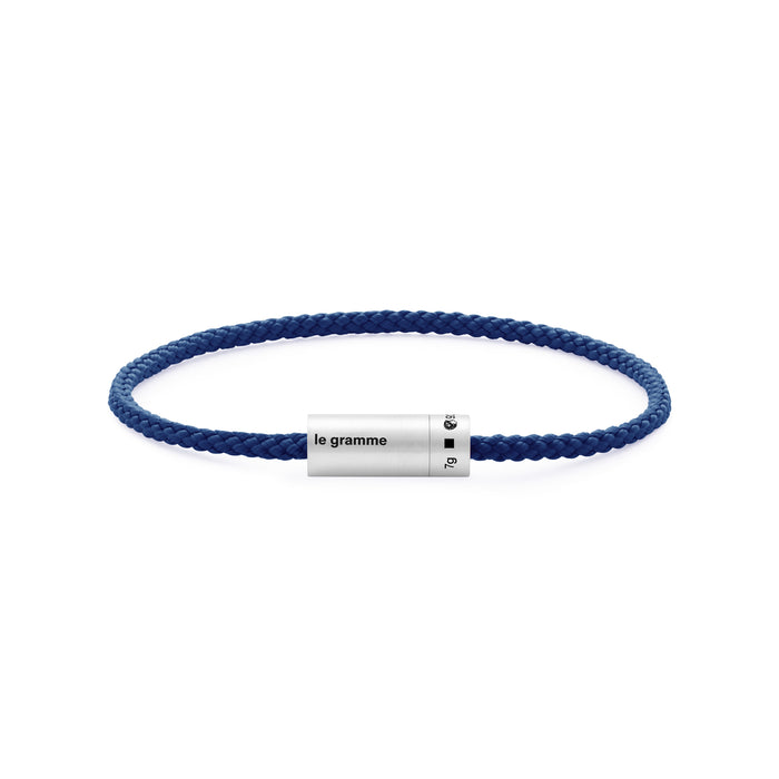7g Brushed Sterling Silver Nato Cable Bracelet