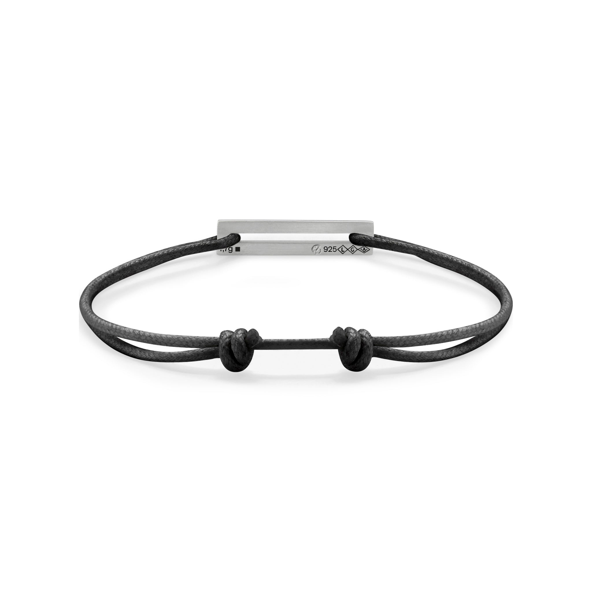 1.7g Polished & Brushed Sterling Silver Cord Bracelet