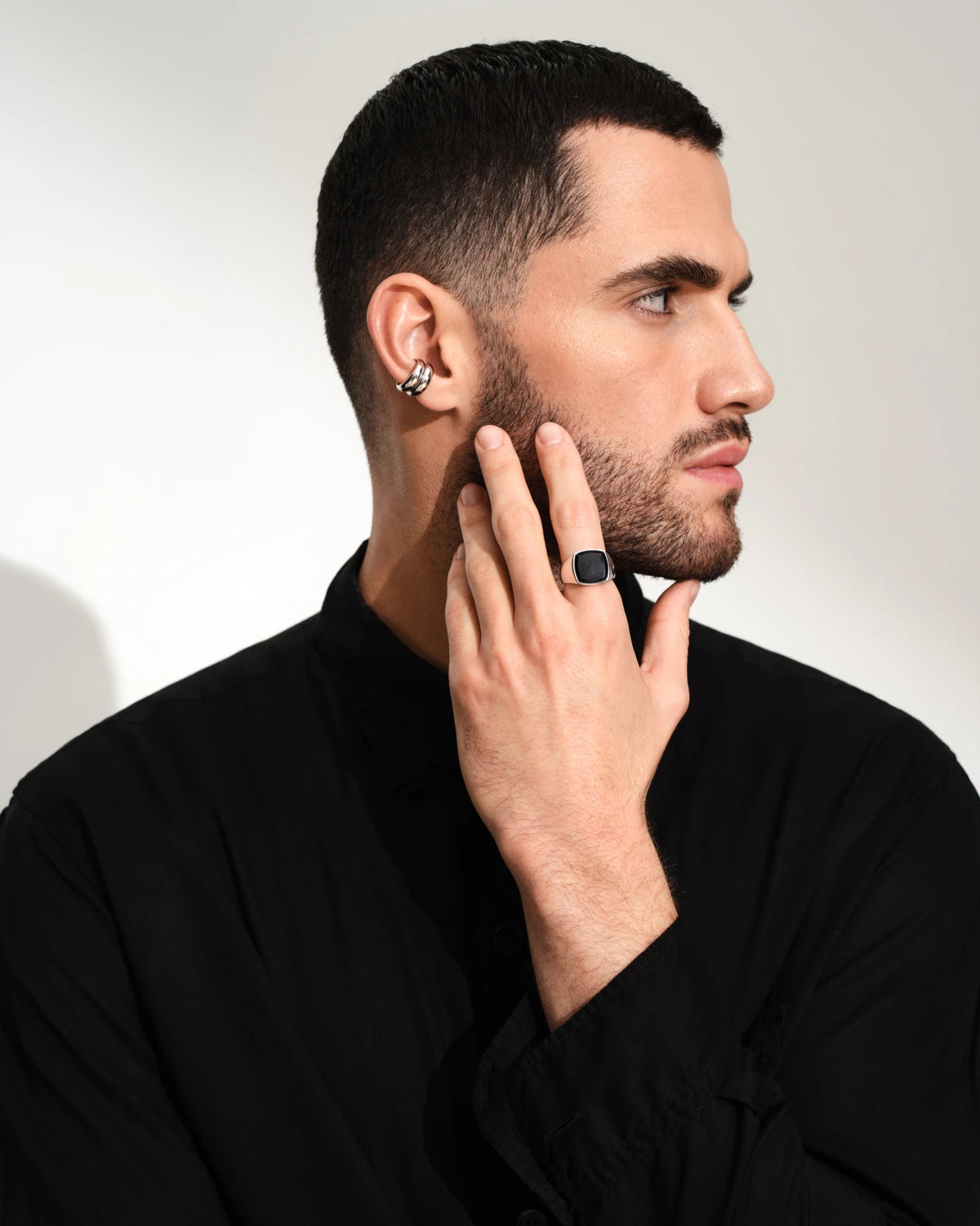 Tom Wood Ear Cuff Thick | Stattics - Mens Designer Jewellery Tom Wood Ear Cuff Thick | Stattics - Mens Designer Jewellery