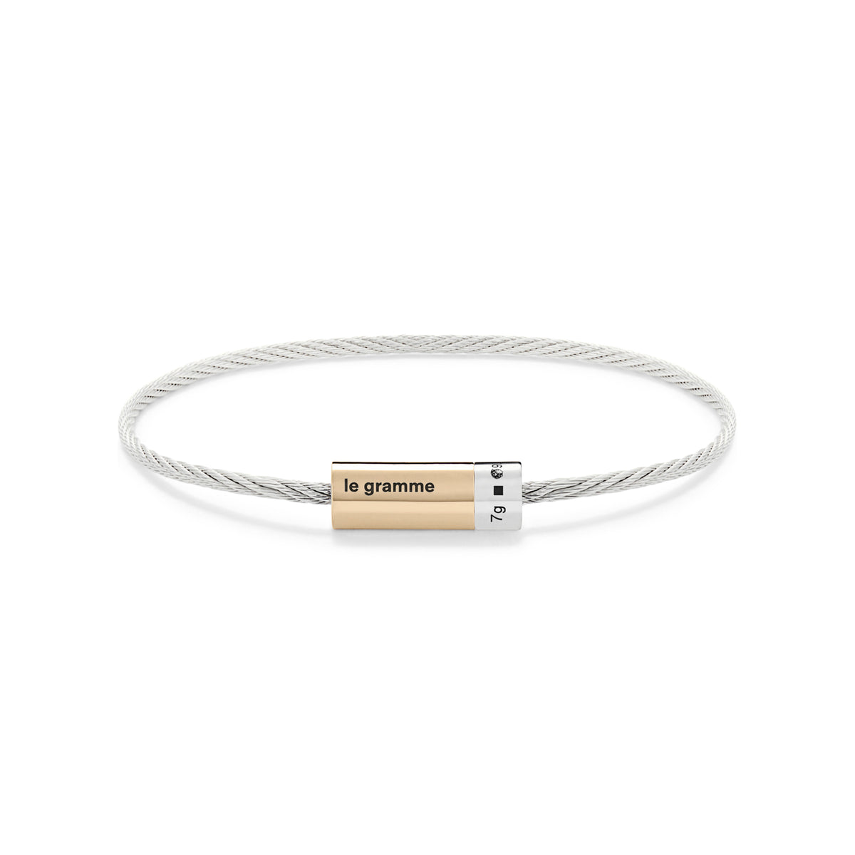Polished Sterling Silver & Yellow Gold Cable Bracelet