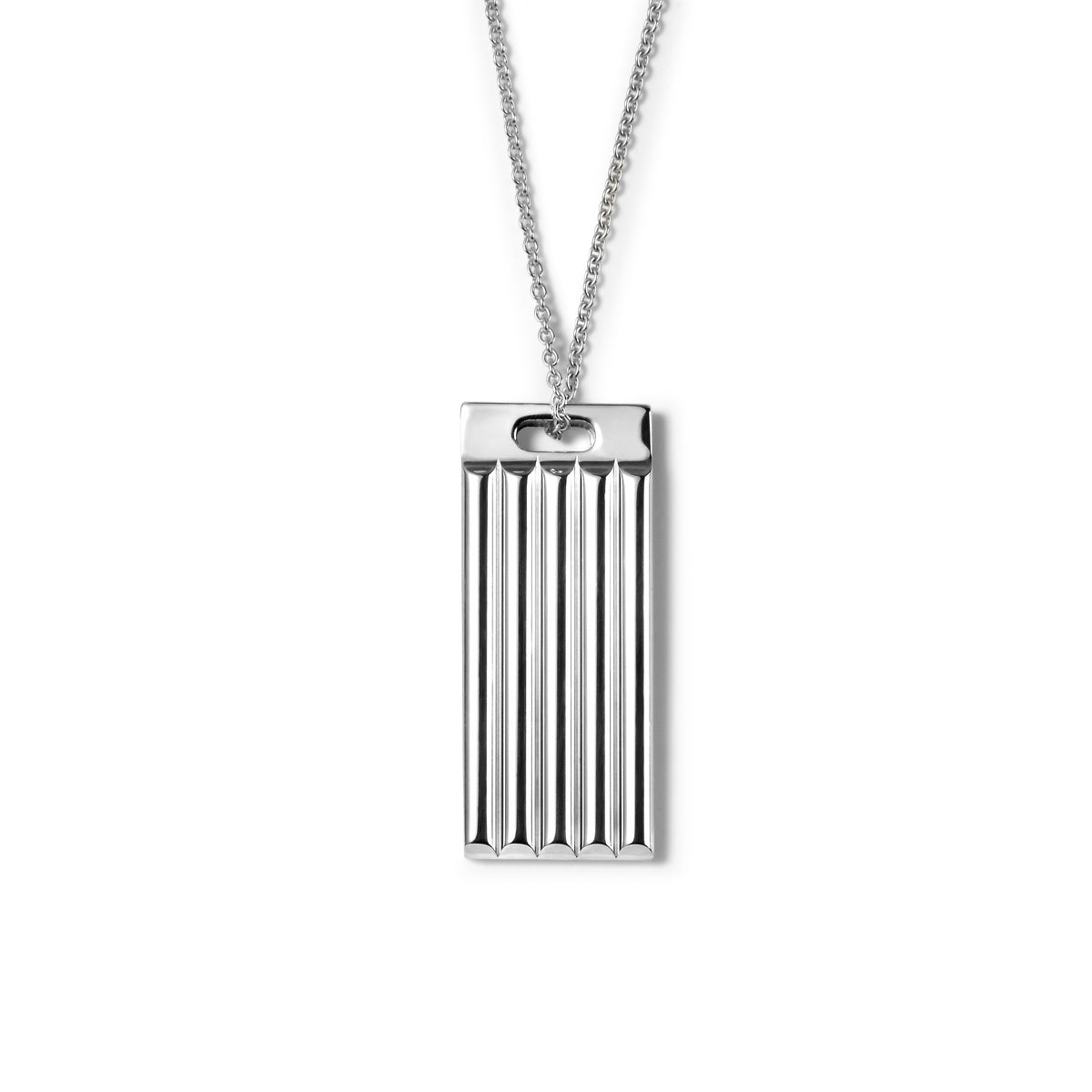 Polished Sterling Godron Necklace