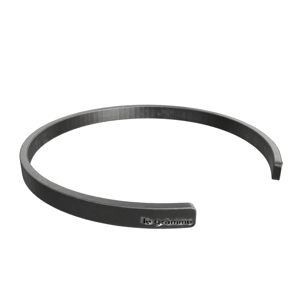 Le Gramme 15g Brushed Black Ribbon Bracelet | Stattics - Mens